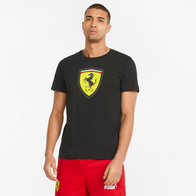 Puma - Camiseta Polo Negro-Rojo-Amarillo Puma Ferrari Race