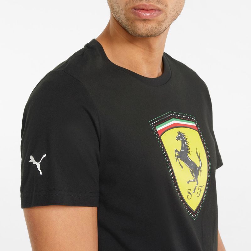 Polo Motorsport Hombre Puma Ferrari Race Colored Big Shield Tee 533753 01 Triathlon Peru