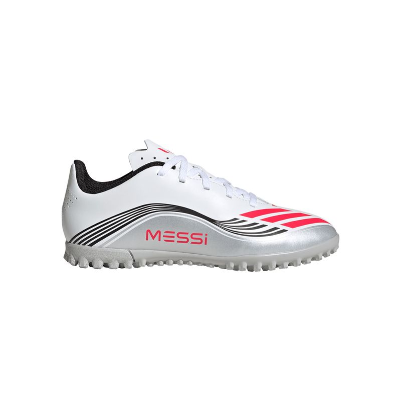 Zapatillas-Football-Unisex-Adidas-F50-Messi-Club-Tf-J-Pre-Escolar-Blanco
