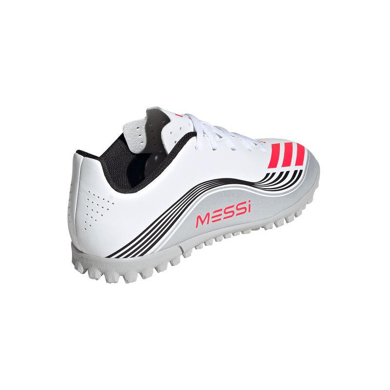 Zapatillas-Football-Unisex-Adidas-F50-Messi-Club-Tf-J-Pre-Escolar-Blanco