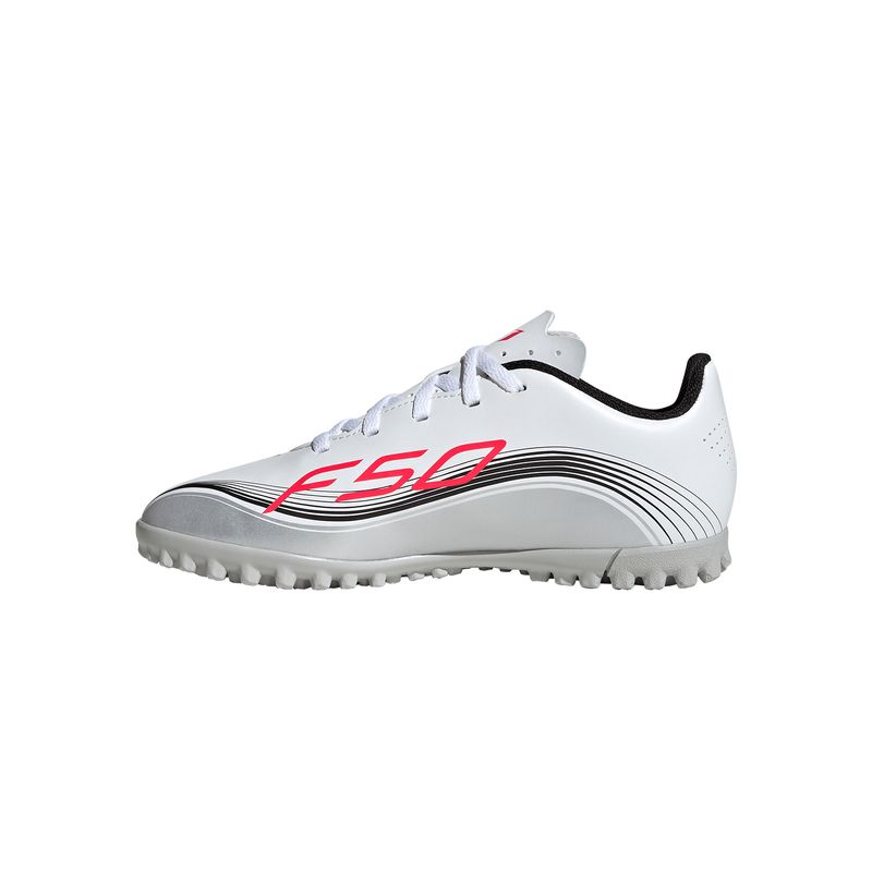 Zapatillas-Football-Unisex-Adidas-F50-Messi-Club-Tf-J-Pre-Escolar-Blanco