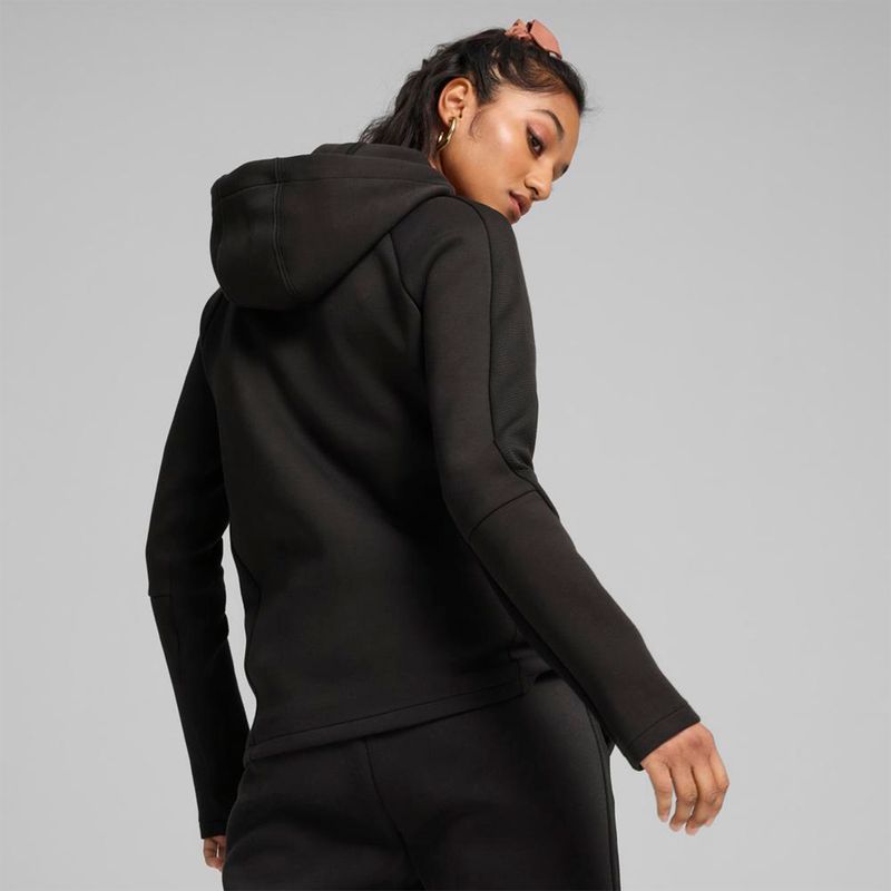 Ropa-Urbano-Mujer-Puma-Evostripe-Full-zip-Hoodie--Negro
