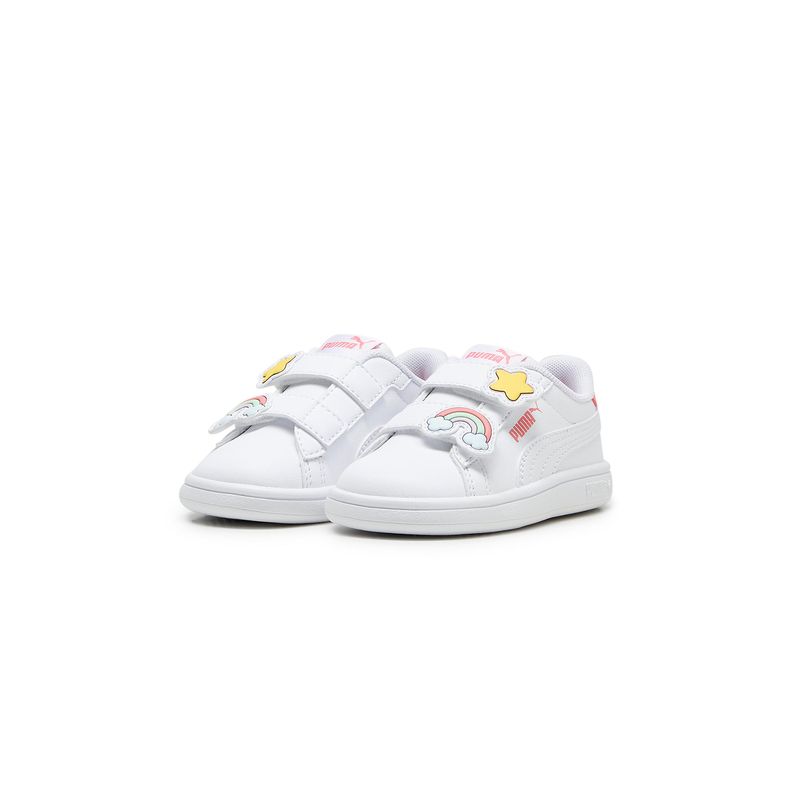 Zapatillas Urbanas Unisex Puma Smash 3.0 Badges V Inf Infante Blanco