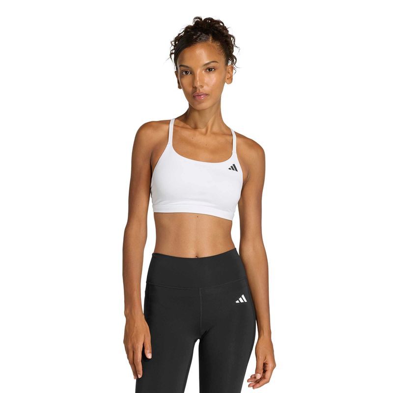 Ropa Training Mujer Adidas Opt Ess Ls Bra Blanco