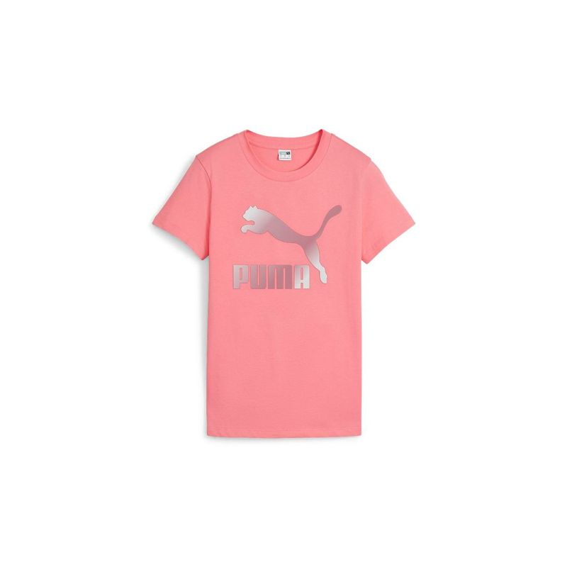 Polos Urbano Mujer Puma Classics Shiny Logo Tee s Rosado