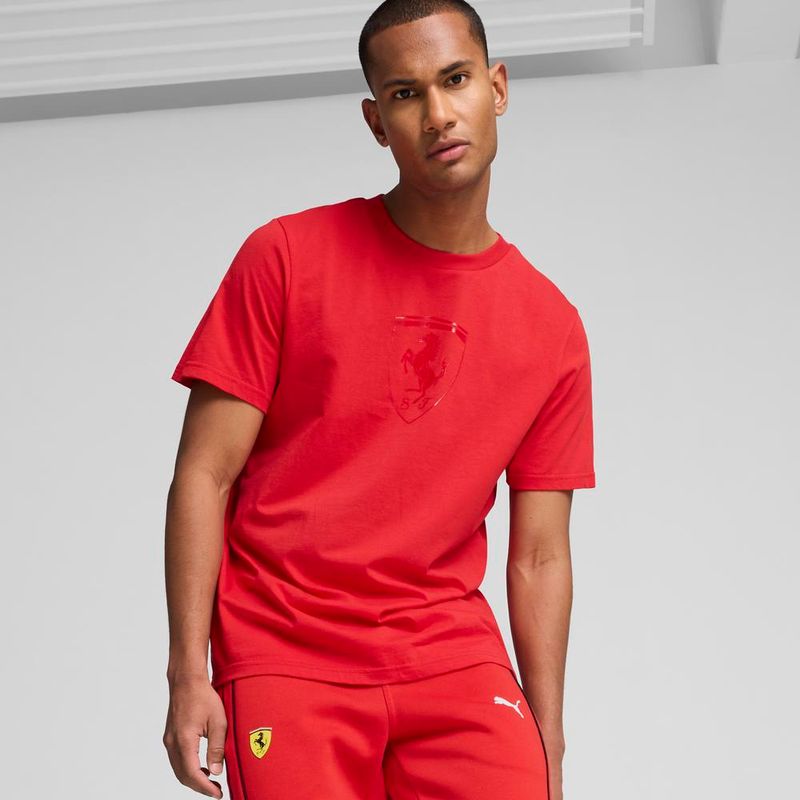 Polos Motorsport Hombre Puma Ferrari Race Tonal Big Shield Rosado