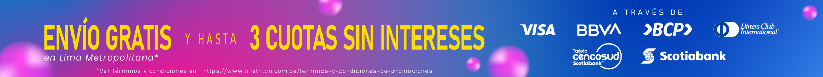 Envío gratis y hasta 3 cuotas sin intereses