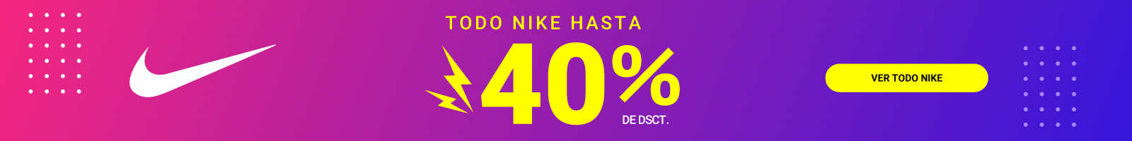 Todo Nike hasta con 40% de descuento