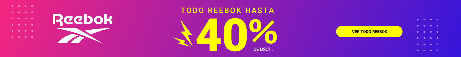Todo Reebok hasta con 40% de descuento
